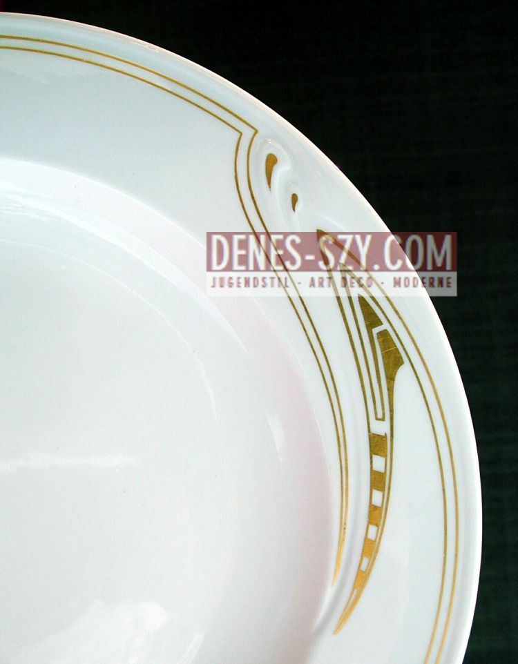Henry van de Velde, porcellane di Meissen epoca Liberty 1900: piatto da dessert