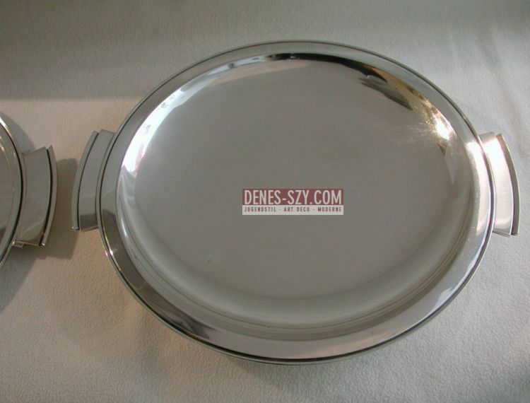 Georg Jensen Silber, PYRAMIDE 600 D, grosse XXL flache Schale,