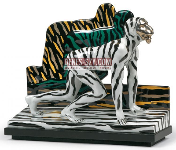 Salomé (Wolfgang Cihlarz), uomo tigre nero bianco, porcellana di Rosenthal