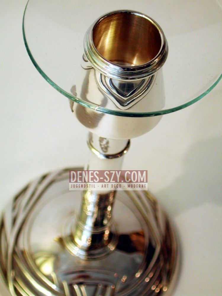 Peter Behrens, Darmstadt, candelabro da tavolo, argento Art Nouveau