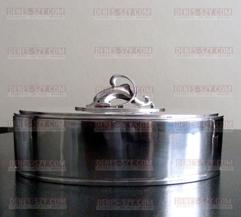 GEORG JENSEN SILBER, PYRAMIDE #150 G, Delphin - Deckeldose