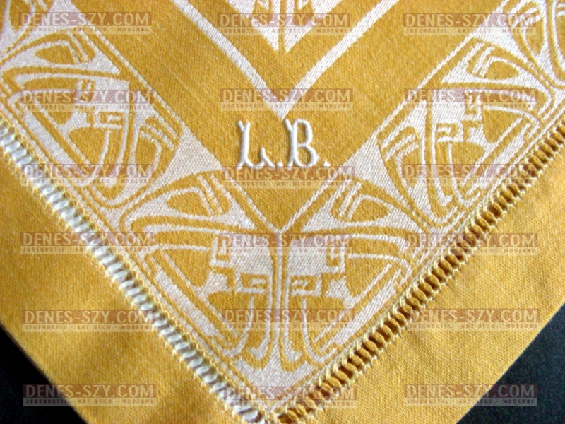 Jugendstil Damast Serviette, Peter Behrens 1900