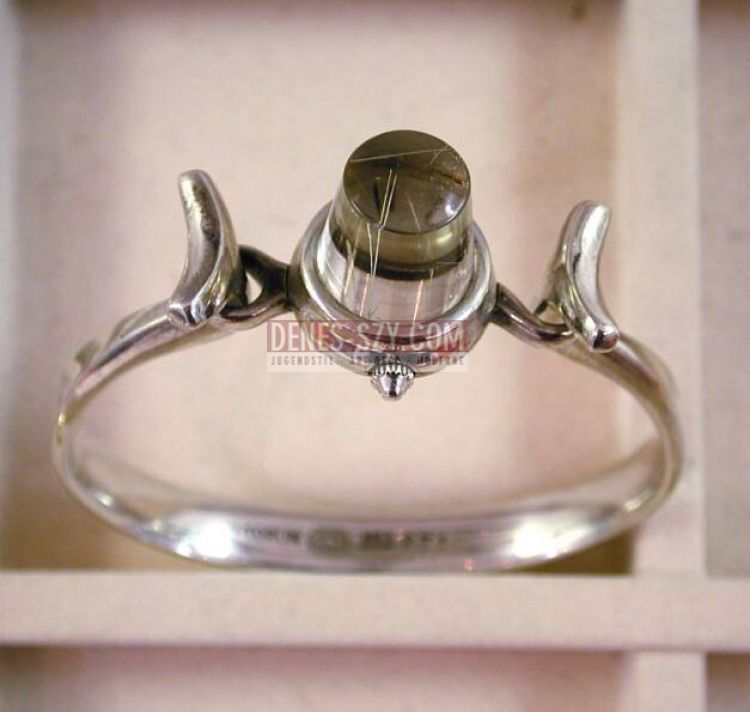 Torun, Georg Jensen silver Jewelry, wrist watch 231, rutilated Quartz