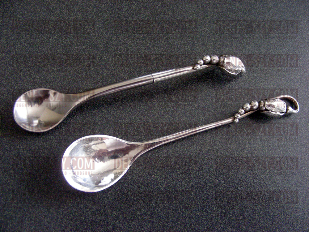 Georg Jensen Silber Magnolia #84 Kaffeelöffel Silberbesteck