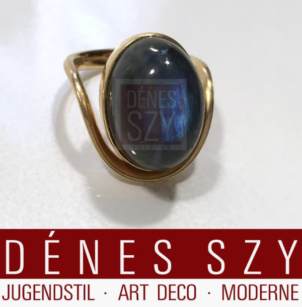 Bent Gabrielsen, Mid Century modern gold jewelry ring #497
