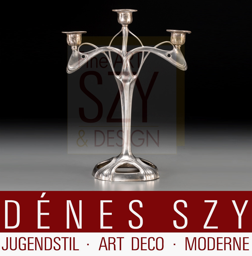 Orivit Koeln Jugendstil Zinn Leuchter 2434