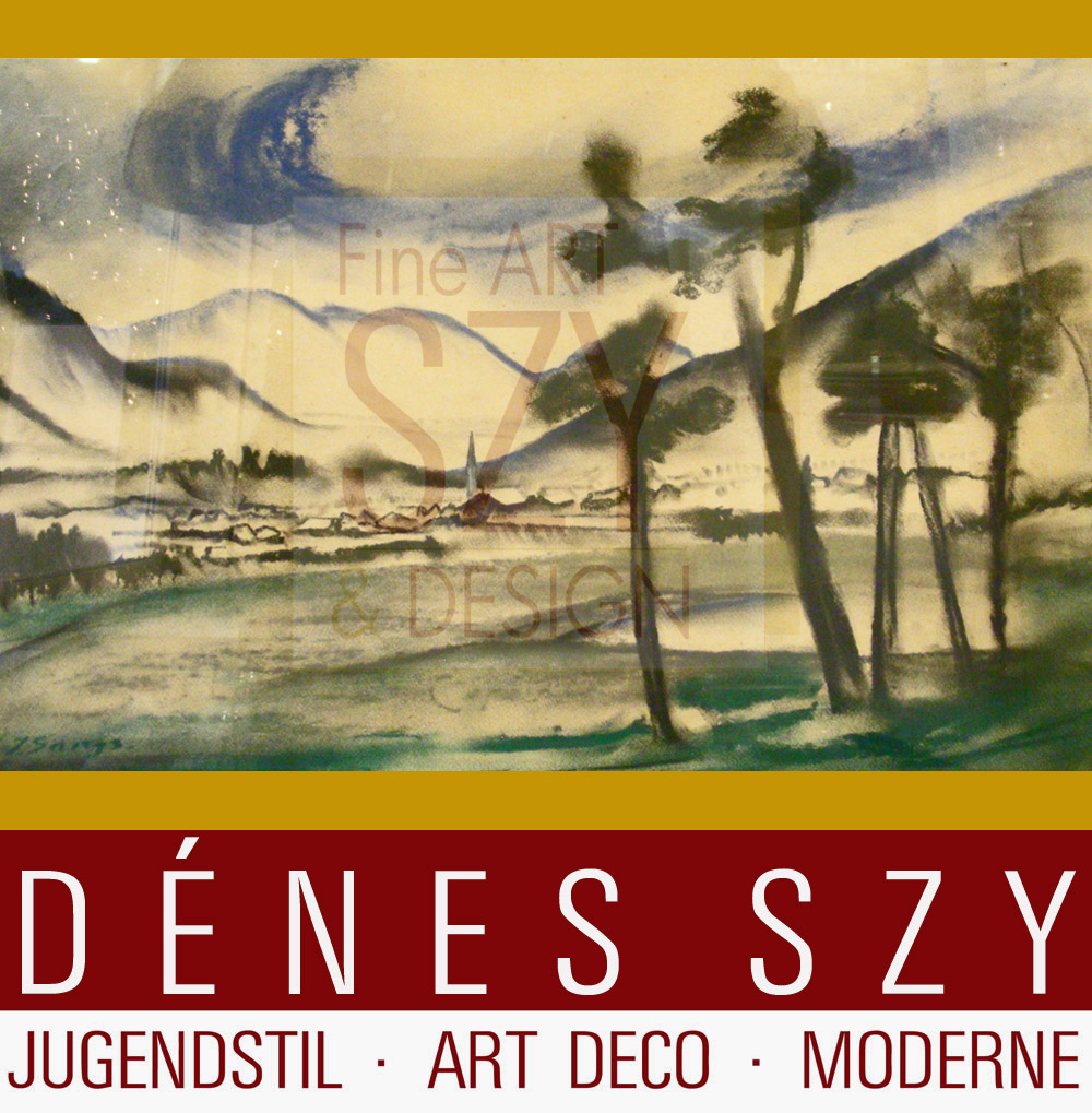 J. Sangs, Landschaft mit Kirchturm