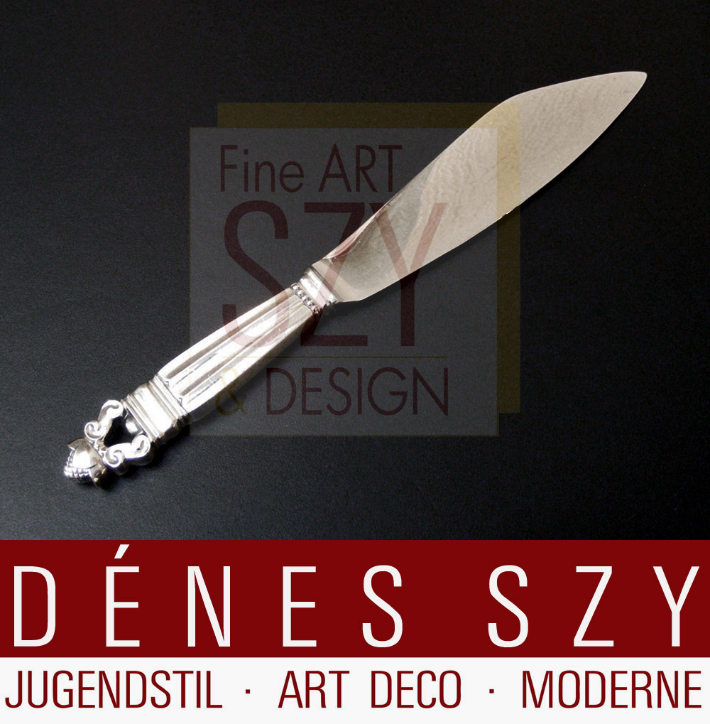 Georg Jensen Silber Besteck, König Acorn Konge, Tortenmesser