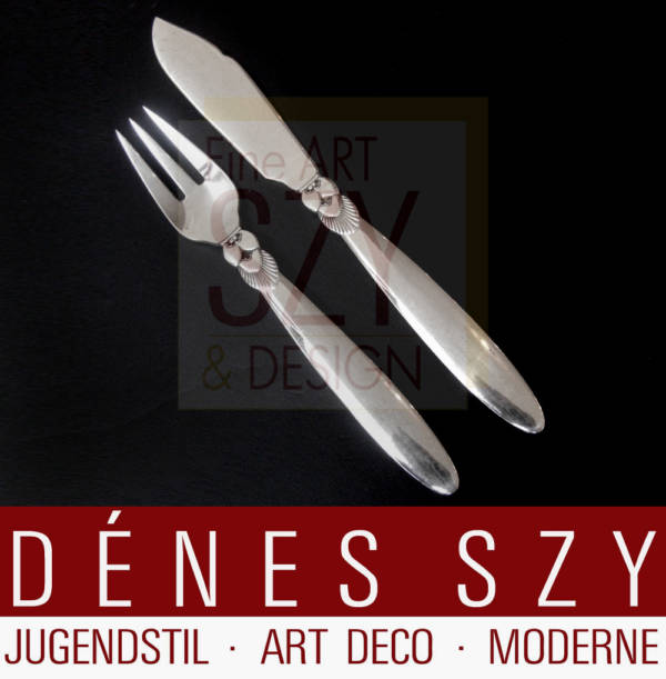 Georg Jensen Sterling silver Fish knife Cactus pattern