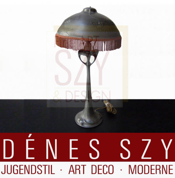 Kayserzinn Jugendstil Tischlampe No 4427 u 4478