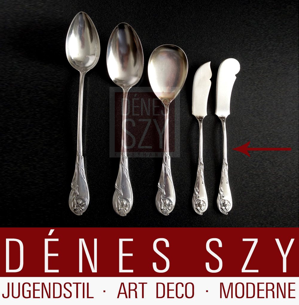 Iris Weltausstellungsbesteck bruckmann Ragoutloeffel Vorleger Eisloeffel Kaesemesser Buttermesser_5