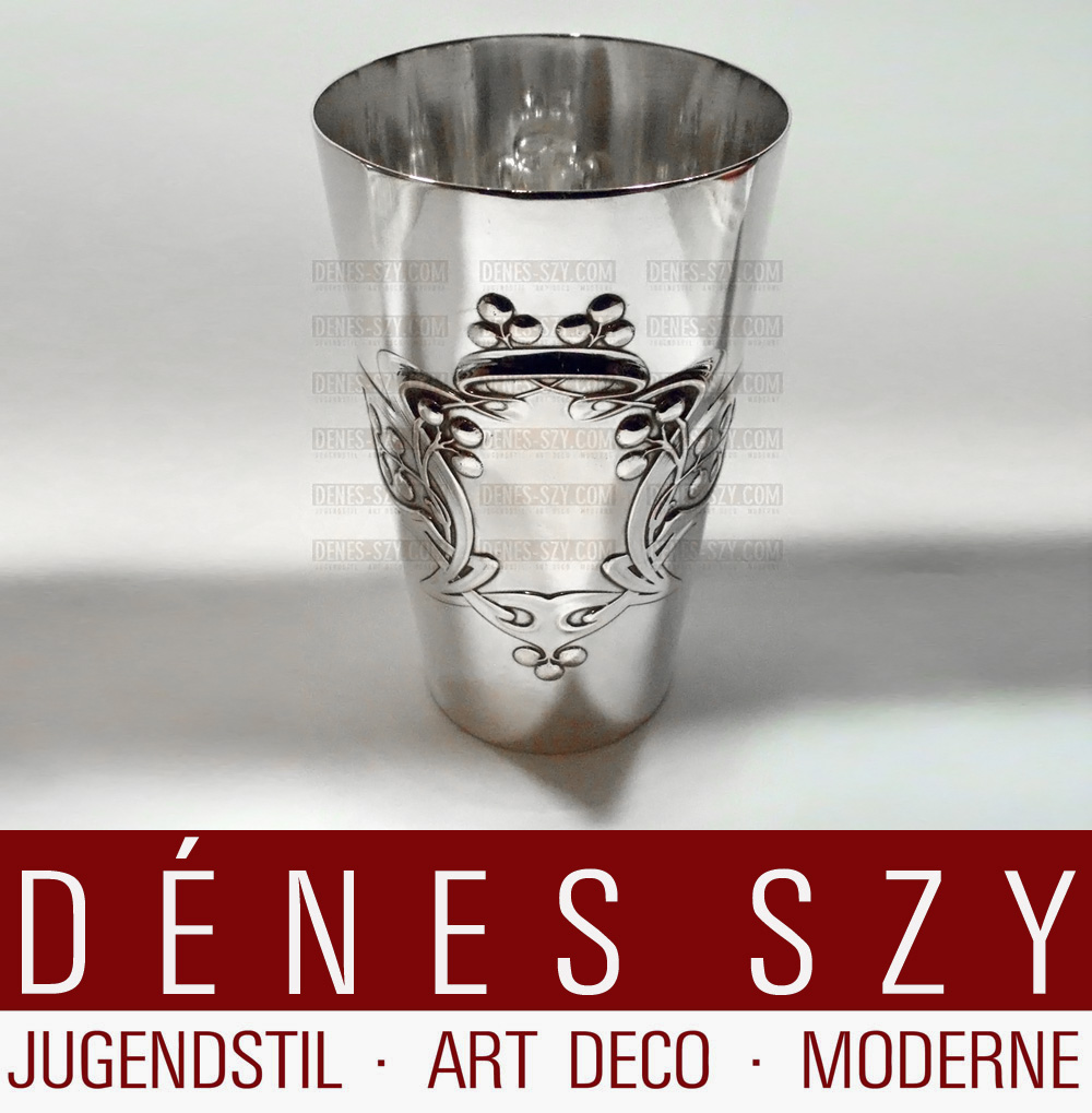 Jugendstil Silber Trink o Taufbecher