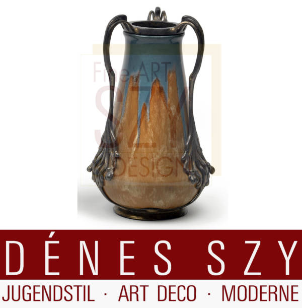 Orivit Cologne Art Nouveau pewter ceramic vase 2582