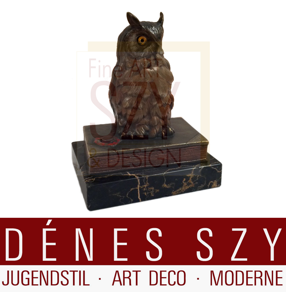 Wiener Bronze Erotica Venus in der Eule Wien um 1900