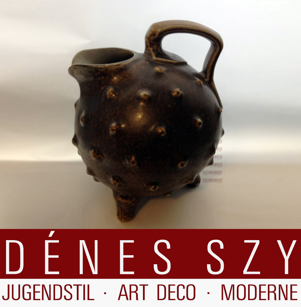 Jugendstil Steinzeug Wasserkrug Kastanie, R. Riemerschmid