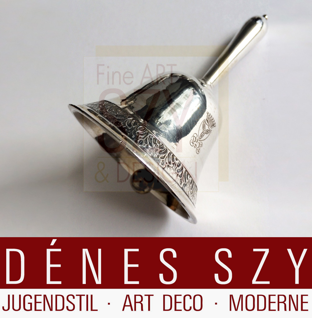 Campanella da tavola epoca Biedermeier in argento Muenster 1820 Freiin P von Romberg