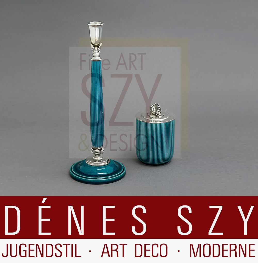 Georg Jensen Silber Bing & Grondahl porcelain Leuchter 4001