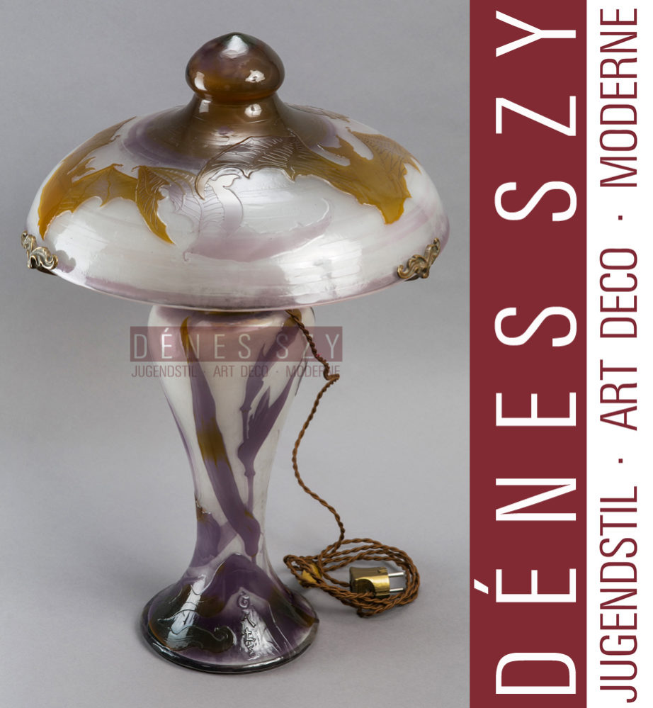 Emile Galle Nancy Paris French Art Nouveau bat Lamp 1900 – Bild 7