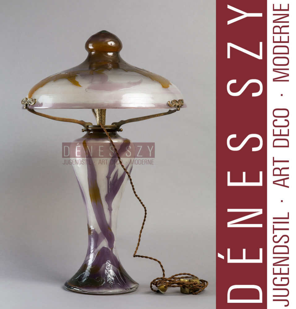 Emile Galle Nancy Paris French Art Nouveau bat Lamp 1900