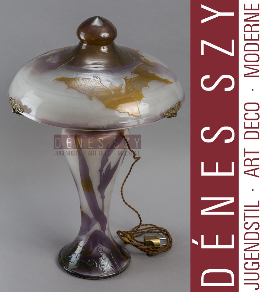 Emile Galle Nancy Paris French Art Nouveau bat Lamp 1900 – Bild 15