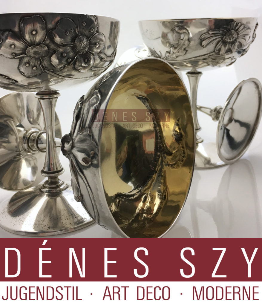 Fratelli Wolfers Bruxelles calici champagne liberty in argento