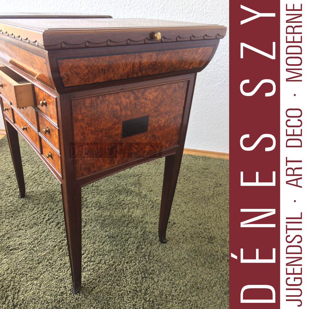 Gaillard Art Deco Tisch mit Schublaeden Frankreich Ecole de Nancy