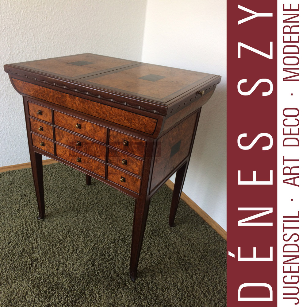 Gaillard Art Deco Tisch mit Schublaeden Frankreich Ecole de Nancy