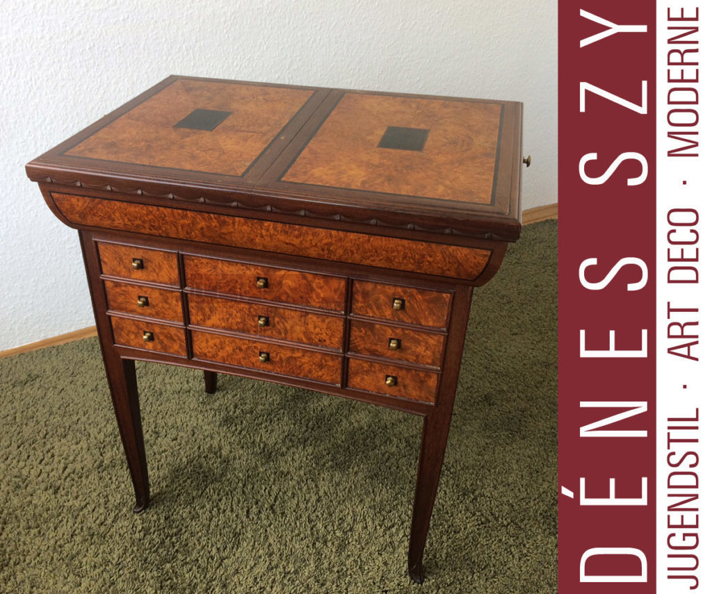 Gaillard Art Deco Tisch mit Schublaeden Frankreich Ecole de Nancy