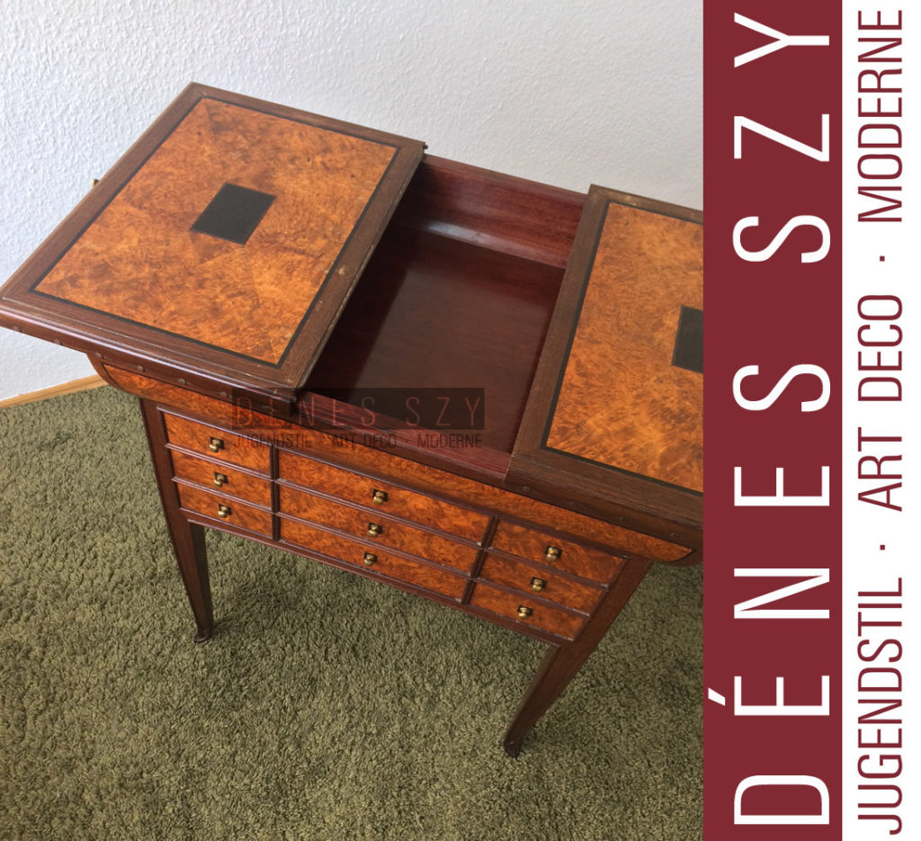 Gaillard Art Deco Tisch mit Schublaeden Frankreich Ecole de Nancy