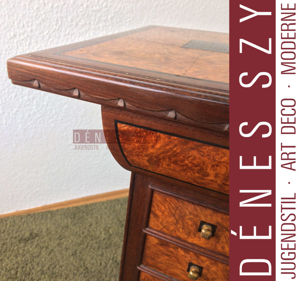 Gaillard Art Deco Tisch mit Schublaeden Frankreich Ecole de Nancy