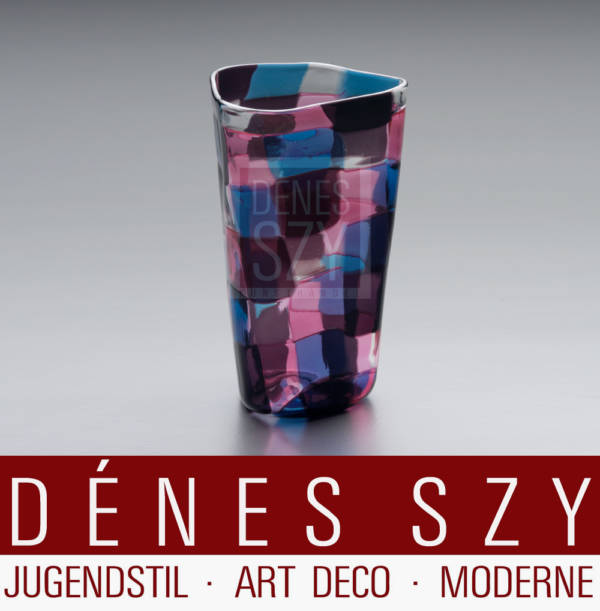 Mid Century modern Studio Glas Vase by Venini Fulvio Bianconi