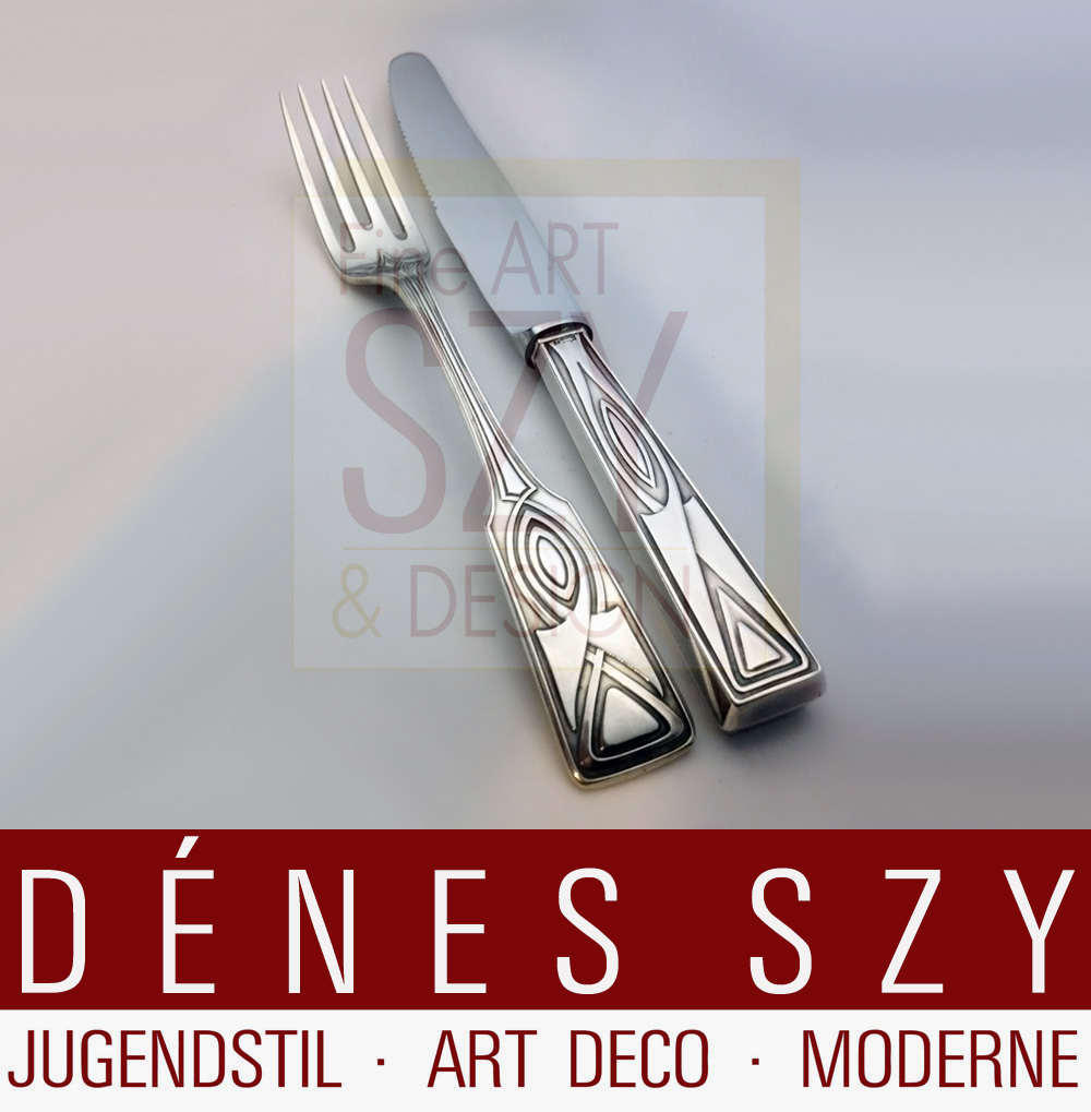 Peter Behrens, House Behrens, Art Nouveau silver cutlery D. Szy