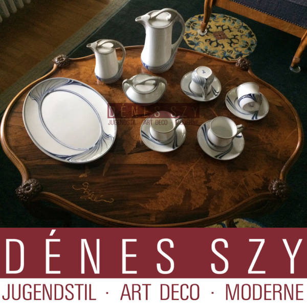 Porcelaine de Meissen Art Nouveau, café, tasses de cacao Modèle Saxonia, dessiné par O. E. Voigt,
