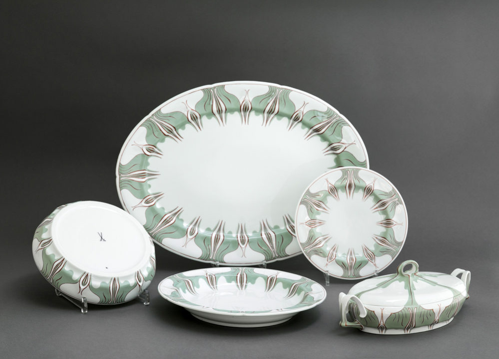 Meisserner Jugendstil Porzellan, Krokus Muster 2,