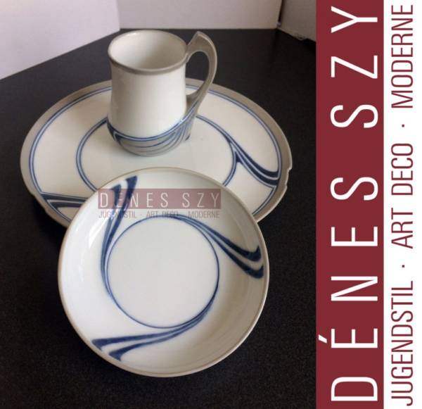 Meissen Art Nouveau china, chocolat cup, Saxonia pattern, Voigt
