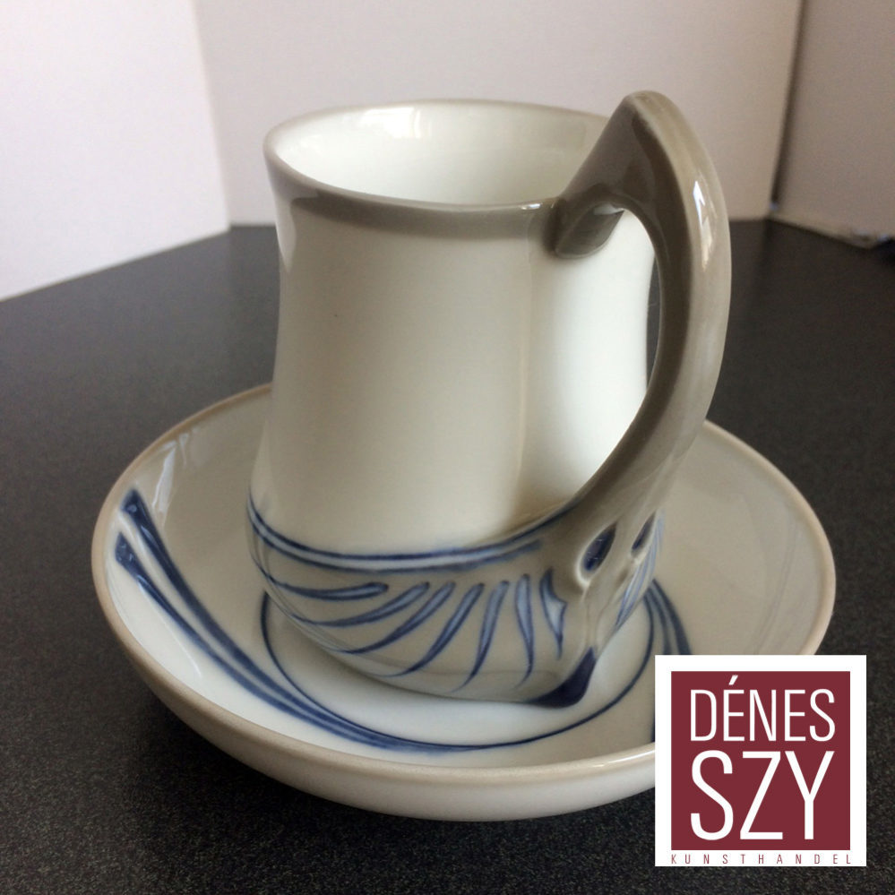 Kaffee Tasse, Unterglasur Farben, Schwertermarke, Saxonia Serie
