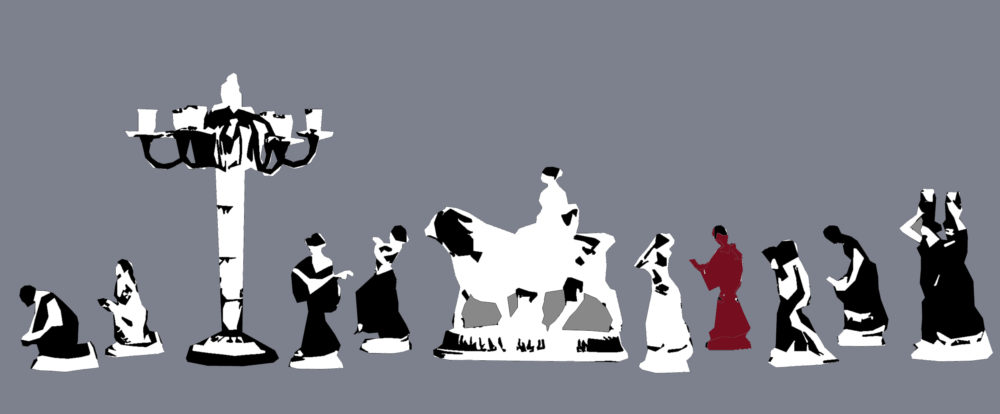 Hochzeitszug KPM Berlin Jugendstil Porzellan Figur, Chinesin mit Papagei – Bild 16