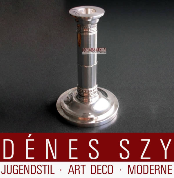 Georg Jensen sterling silver pair of candlesticks No. 454A. Designed by Johan Rohde. Measures 15.5 cm / 6.10 in. Made after 1945.