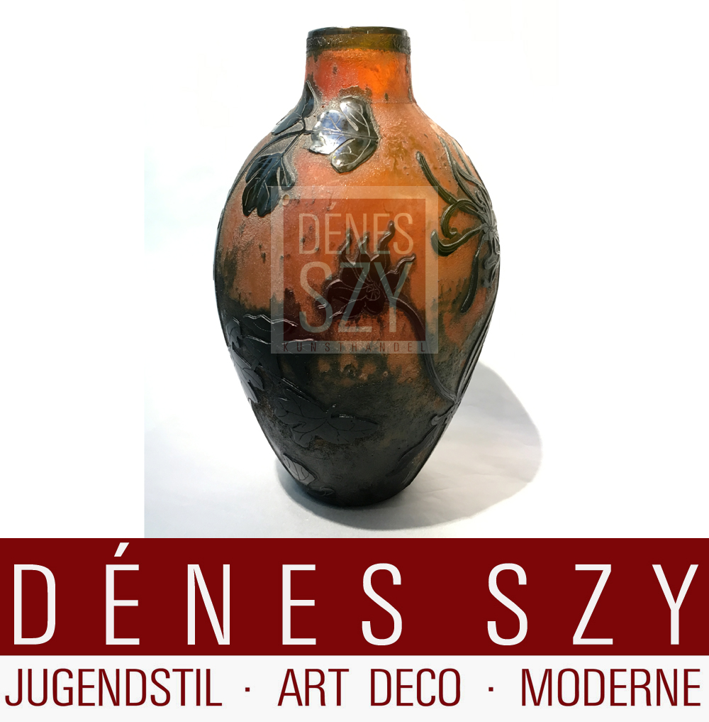 Lachenal, Daum Nancy Jugendstil Glas Vase