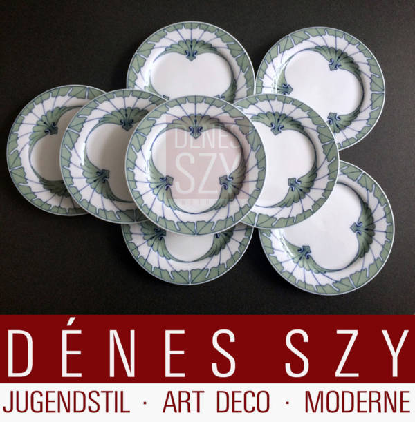 Meissen Art Nouveau porcelain dinner plate Flügelmuster by Hentschel