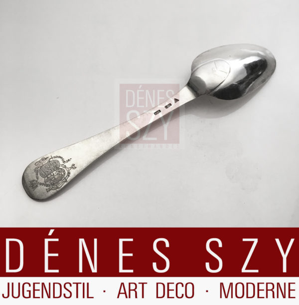 Set of six silver dinner spoons, Krempe Schleswig Holstein 1790-99