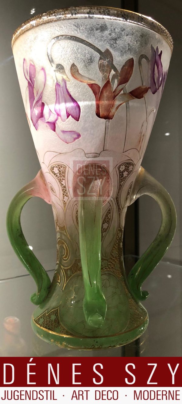 Daum Glas Vase Cyclamen um 1885