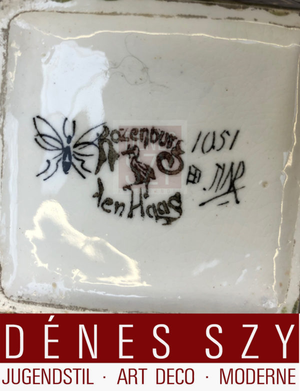 J. Schellink eggshell porcelain tea caddy, box, Rozenburg