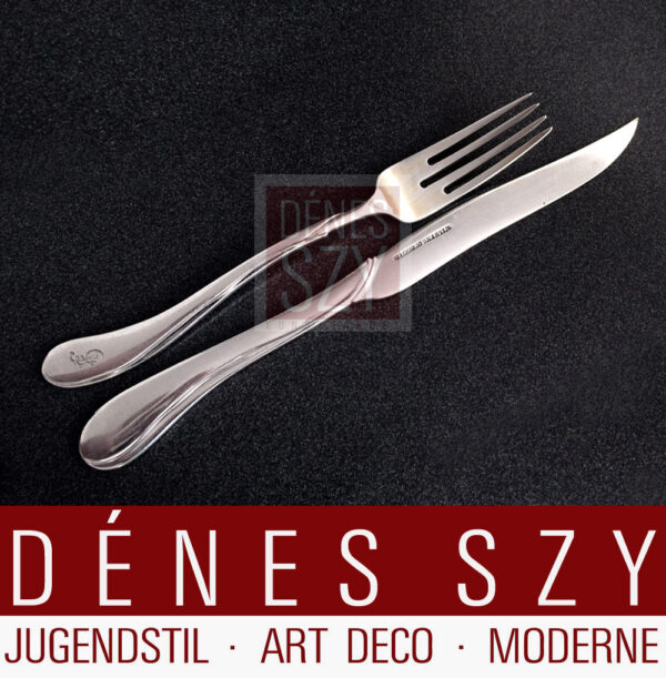 coltello da frutta d’argento disegno di Heinrich Vogeler epoca liberty collezione tulipano
