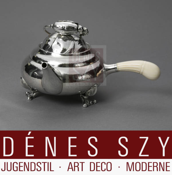 Georg Jensen Sterling silver teapot, Blossom pattern #2, Georg Jensen silversmiths, Copenhagen, 1930s, Denmark. The timeless classic.
