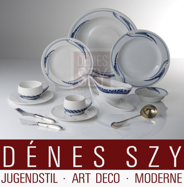 Henry van de Velde, Peitschenhieb blue, Meissen porcelain soup plate
