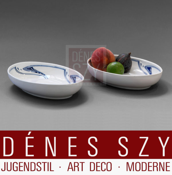 Meissen Art Nouveau porcelain whiplash Henry van de Velde, oval vegetable dish