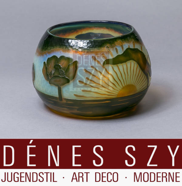 grande Daum Nancy Art Nouveau Martele Cameo verre Vase 1900