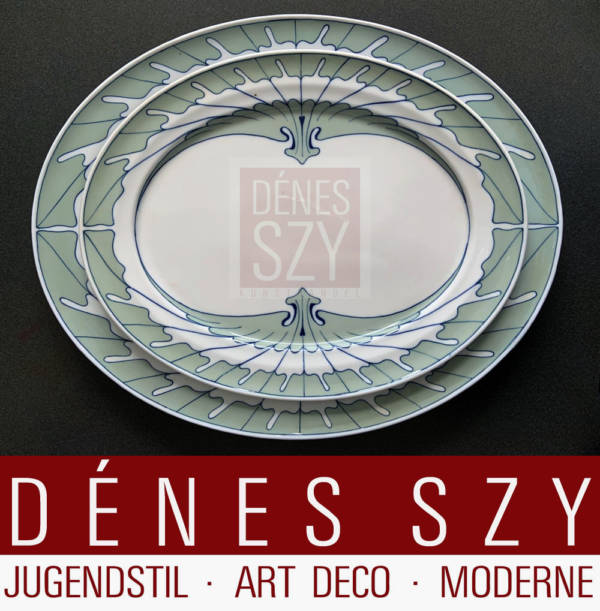 Servizio da tavola Art Nouveau Meissen Piatto media ovale con ala