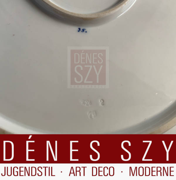 Meissen, art nouveau porcelain, Wing pattern serving plate XL by Hentschel,